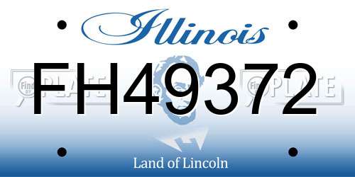 FH49372 Illinois License Plate