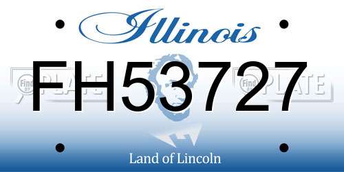 FH53727 Illinois License Plate