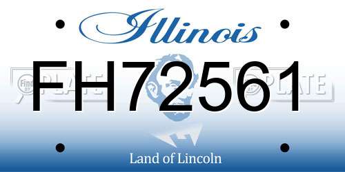 FH72561 Illinois License Plate