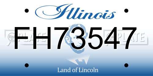 FH73547 Illinois License Plate