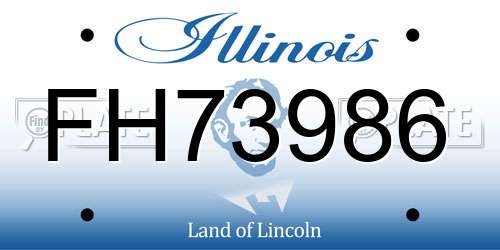 FH73986 Illinois License Plate