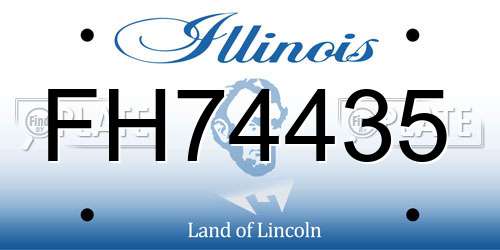 FH74435 Illinois License Plate