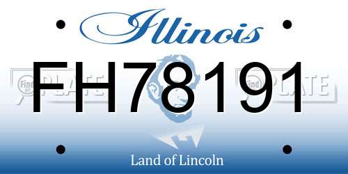 FH78191 Illinois License Plate