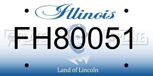FH80051 Illinois License Plate