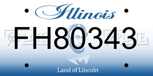 FH80343 Illinois License Plate