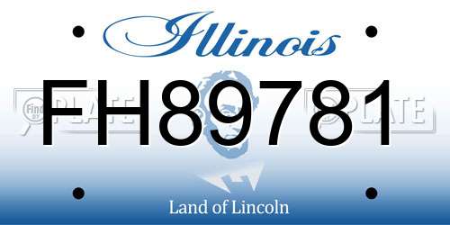 FH89781 Illinois License Plate