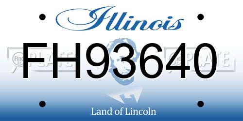 FH93640 Illinois License Plate