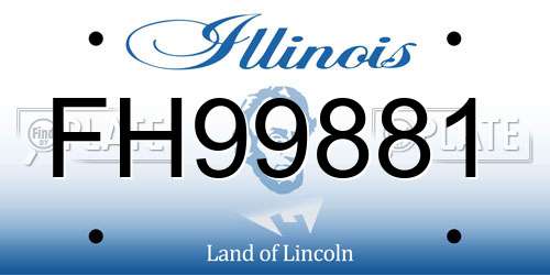 FH99881 Illinois License Plate