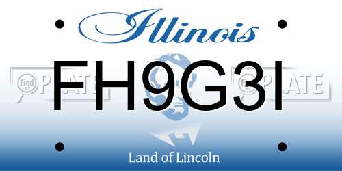 FH9G3I Illinois License Plate