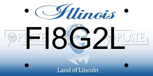 FI8G2L Illinois License Plate