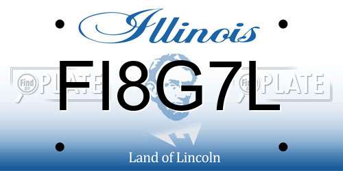 FI8G7L Illinois License Plate