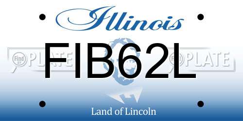 FIB62L Illinois License Plate