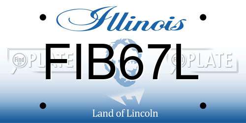 FIB67L Illinois License Plate