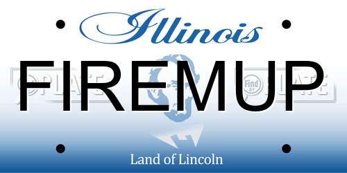 FIREMUP Illinois License Plate