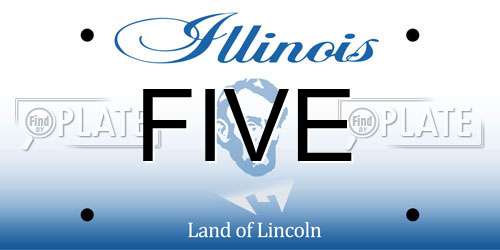 FIVE Illinois License Plate