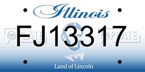 FJ13317 Illinois License Plate