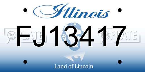 FJ13417 Illinois License Plate
