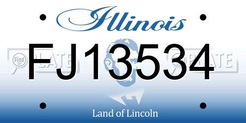 FJ13534 Illinois License Plate