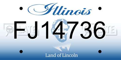 FJ14736 Illinois License Plate