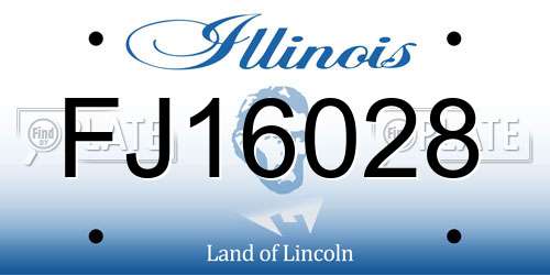 FJ16028 Illinois License Plate