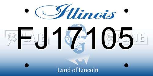 FJ17105 Illinois License Plate