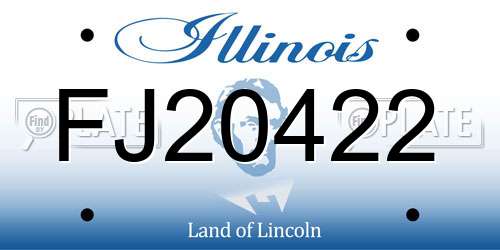 FJ20422 Illinois License Plate