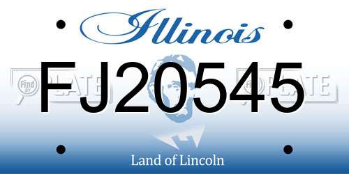 FJ20545 Illinois License Plate