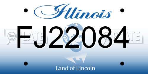 FJ22084 Illinois License Plate
