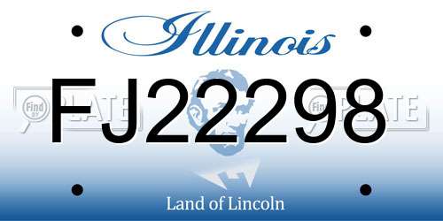 FJ22298 Illinois License Plate
