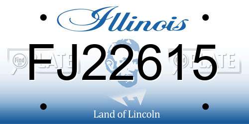 FJ22615 Illinois License Plate