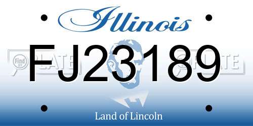 FJ23189 Illinois License Plate