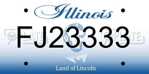 FJ23333 Illinois License Plate