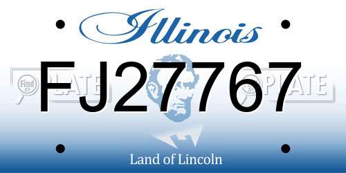 FJ27767 Illinois License Plate
