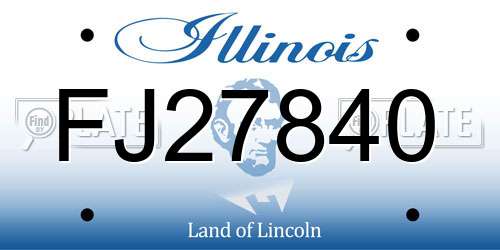 FJ27840 Illinois License Plate