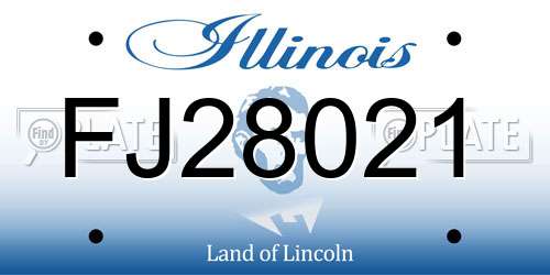 FJ28021 Illinois License Plate