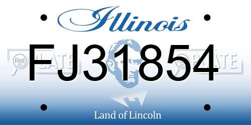 FJ31854 Illinois License Plate