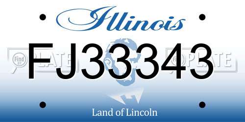 FJ33343 Illinois License Plate