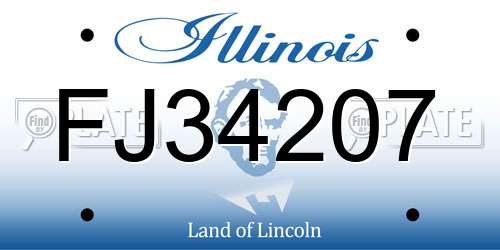 FJ34207 Illinois License Plate