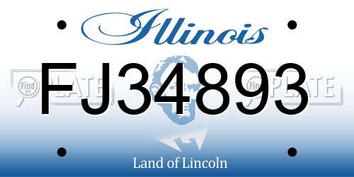 FJ34893 Illinois License Plate