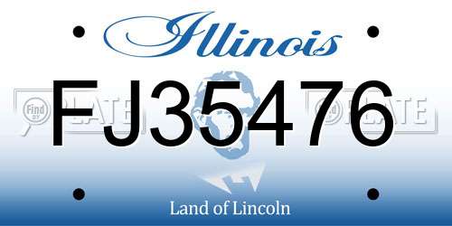 FJ35476 Illinois License Plate