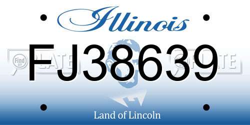FJ38639 Illinois License Plate