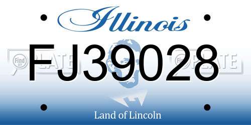FJ39028 Illinois License Plate