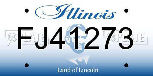 FJ41273 Illinois License Plate