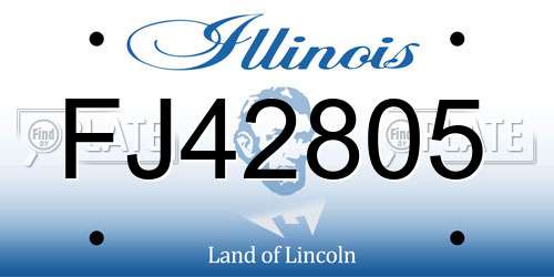 FJ42805 Illinois License Plate