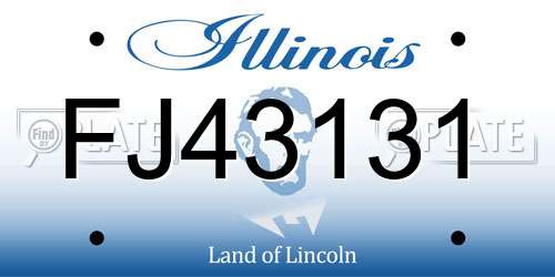 FJ43131 Illinois License Plate