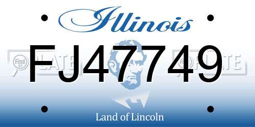 FJ47749 Illinois License Plate