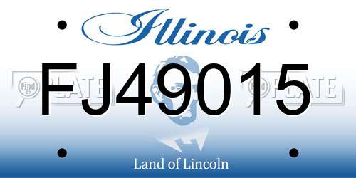 FJ49015 Illinois License Plate