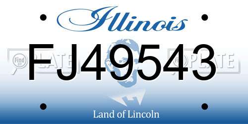 FJ49543 Illinois License Plate