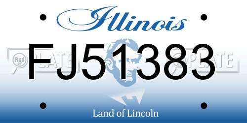FJ51383 Illinois License Plate
