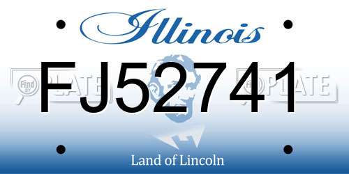FJ52741 Illinois License Plate